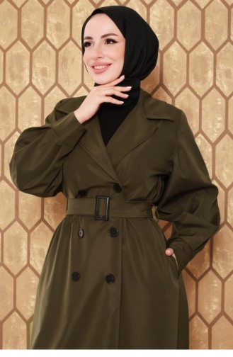 2404Nry Trenchcoat Mit Ballonärmeln Khaki 6574