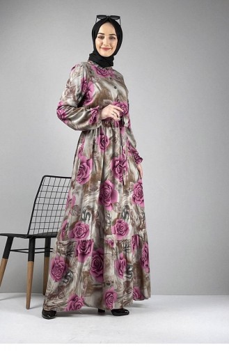 0249Sgs Hijab-jurk Met Bloemenpatroon Lila 7256