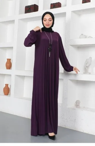 1052Mg Robe Plissée Sandy Prune 7356