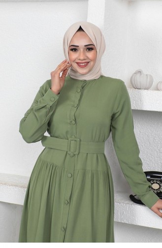 0222Sgs Geknöpftes Hijab-Kleid Mint 7392