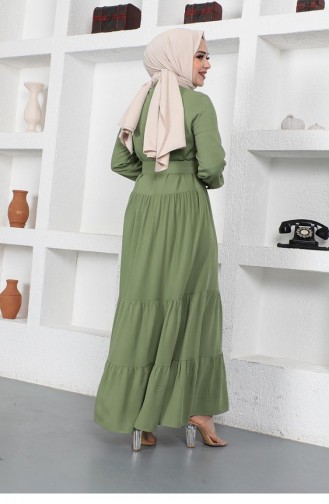0222Sgs Düğmeli Tesettür Elbise Mint