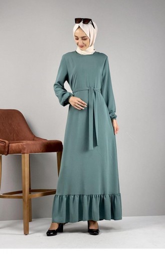 فستان ايروبين بحزام 1502-10 أخضر 1502-10