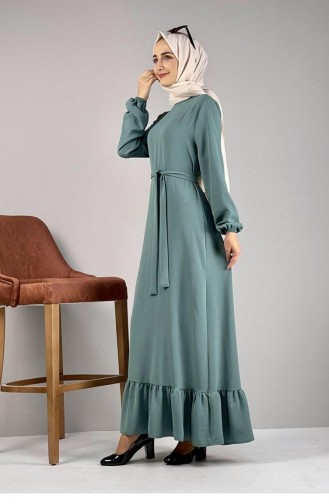 فستان ايروبين بحزام 1502-10 أخضر 1502-10