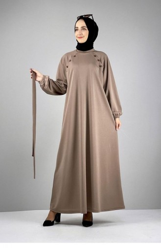 Kleid Mit Knopfdetail 1067-01 Nerz 1067-01