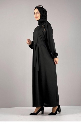 فستان بتفاصيل أزرار 1067-06 لون أسود 1067-06