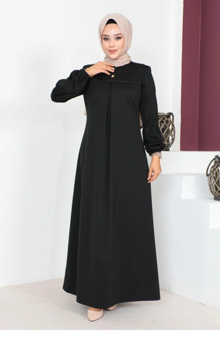 2064Mg Hijab Sports Abaya Black 7726