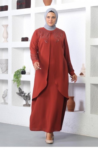 2021Smr Stone Besticktes Hijab-Kleid Mit Fliese 7755