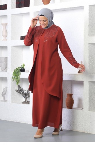 2021Smr Stone Besticktes Hijab-Kleid Mit Fliese 7755