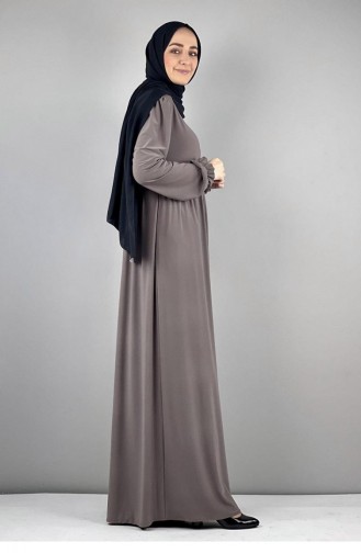 8009Sgs فستان حجاب بخصر من فرو المنك 8152