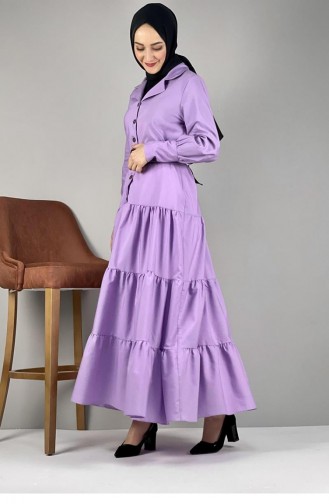 3545End Shirt Collar Dress Lilac 8204
