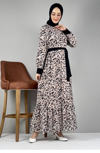 2288Nry Leopard Patterned Dress Powder 8223