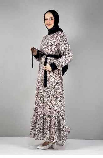 2289Nry Robe à Motifs Rose Vison 8227