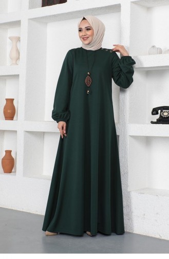 2041Mg Collier Ras Du Cou Robe Hijab Vert Émeraude 8269