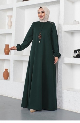2041Mg Collier Ras Du Cou Robe Hijab Vert Émeraude 8269