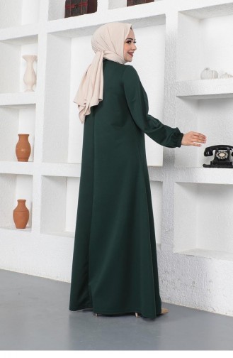 2041Mg Collier Ras Du Cou Robe Hijab Vert Émeraude 8269