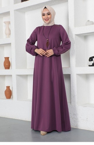 2041Mg Robe Hijab Col Ras Du Cou Violet 8271