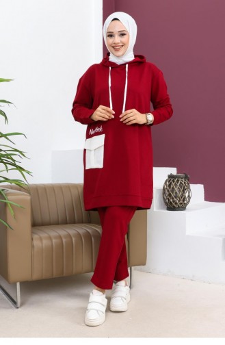 2066Mg Pocket Sports Suit Claret Red 8549
