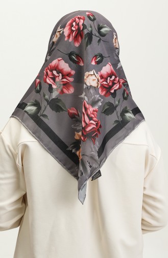 Flower Patterned Soft Scarf 2066-03 Smoked 2066-03