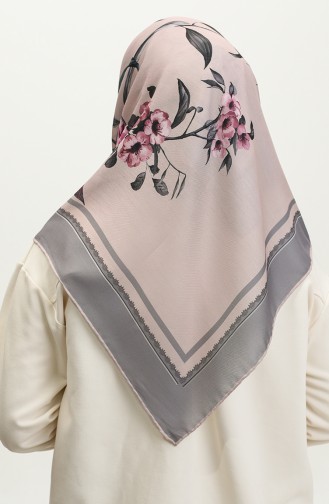 Flower Patterned Soft Scarf 2068-06 Light Powder 2068-06