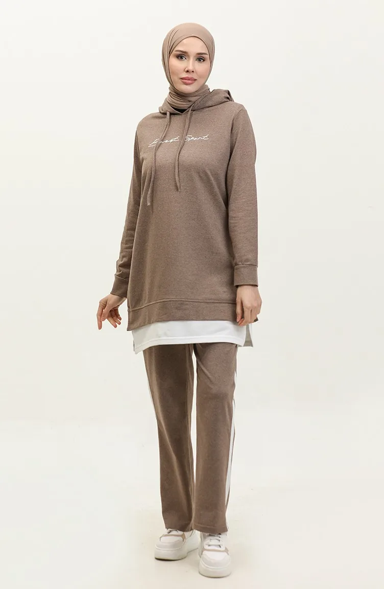 Color Garnished Tracksuit 3080-01 Mink 3080-01