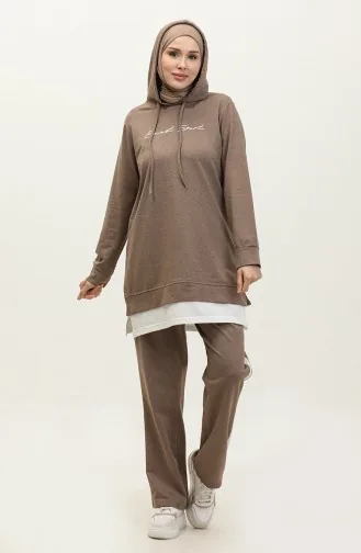 Color Garnished Tracksuit 3080-01 Mink 3080-01