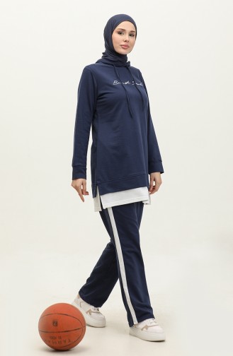 Survêtement Garni De Couleurs 3080-04 Bleu Marine 3080-04