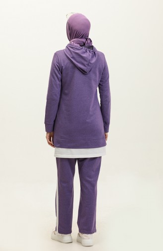 Color Garnished Tracksuit 3080-06 Dark Lilac 3080-06