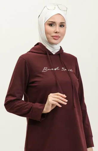 Color Garnished Tracksuit 3080-08 Plum 3080-08