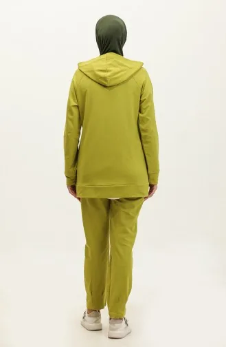 Survêtement Femme Détail Poches Et Capuche 1602-01 Vert Olive 1602-01
