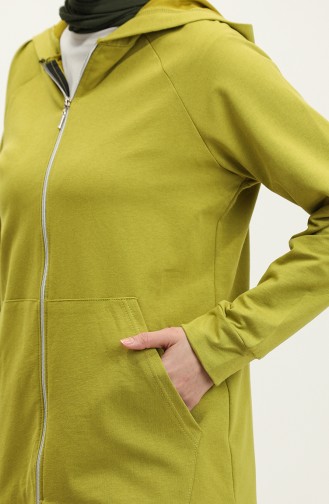 Hooded Pocket Detailed Women`s Tracksuit 1602-01 Olive Green 1602-01