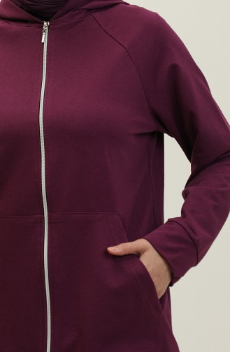 Damen-Trainingsanzug Mit Kapuze Und Taschendetails 1602-02 Lila 1602-02