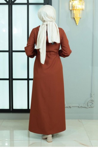 Abaya Taba Lacée à Taille Zippée 19167 15028