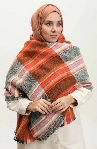 Patterned Shoulder Shawl 2069C-02 Pink Brick 2069C-02