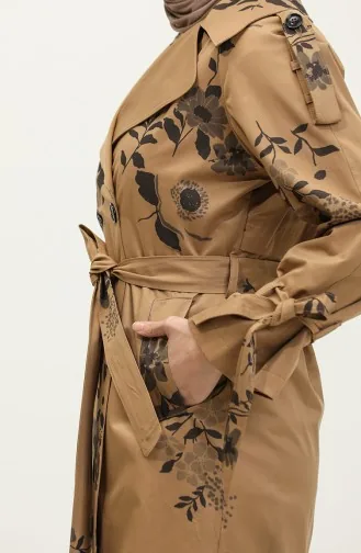 معطف مطر موسمي من القطن منقوش بالزهور من جميلة 6501.Kamel