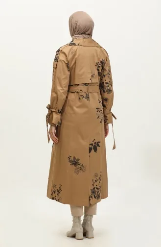 معطف مطر موسمي من القطن منقوش بالزهور من جميلة 6501.Kamel