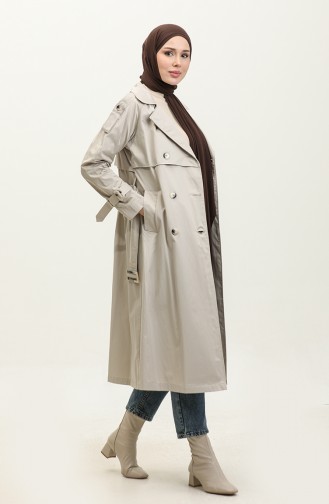 Jamila Raglan Sleeve Seasonal Cotton Gabardine Trench Coat Beige 6504.BEJ