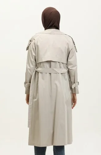 Jamila Seizoengebonden Katoenen Gabardine Trenchcoat Met Raglanmouwen Beige 6504.BEJ