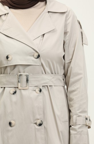 Jamila Seizoengebonden Katoenen Gabardine Trenchcoat Met Raglanmouwen Beige 6504.BEJ