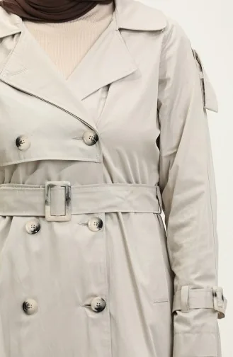 Jamila Seizoengebonden Katoenen Gabardine Trenchcoat Met Raglanmouwen Beige 6504.BEJ