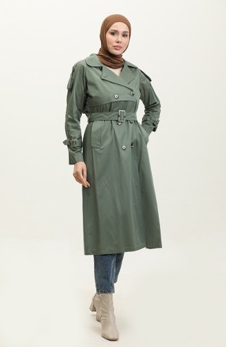 Jamila Trench-coat En Gabardine De Coton Saisonnier à Manches Raglan Rétro 6504.Retro