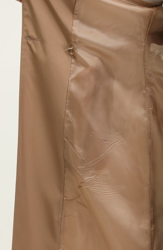 Single Button Raglan Sleeve Long Seasonal Lined Trench Coat Cap Mink 6905.Vizon