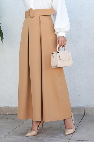 5053Nrs Pileli Etek Bej