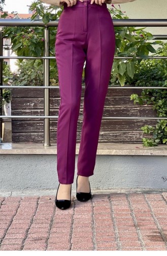 6151Nrs Straight Leg Trousers Plum 5858