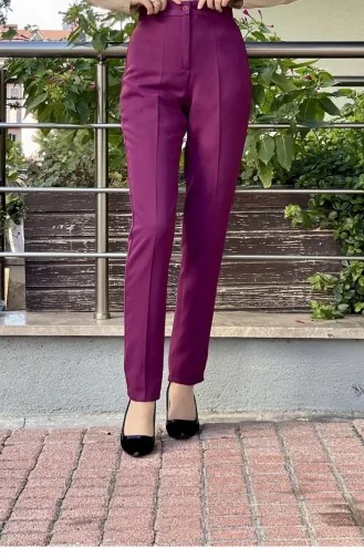 6151Nrs Straight Leg Trousers Plum 5858