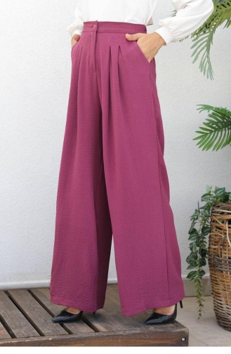 1521Tgm Wide Leg Plus Size Trousers Cherry 5867