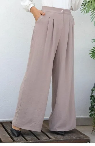 1521Tgm Pantalon Large Grande Taille Vison 5871