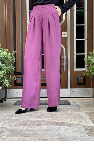 3000Mp Pleated Aerobin Wide Leg Trousers Dusty Rose 5888