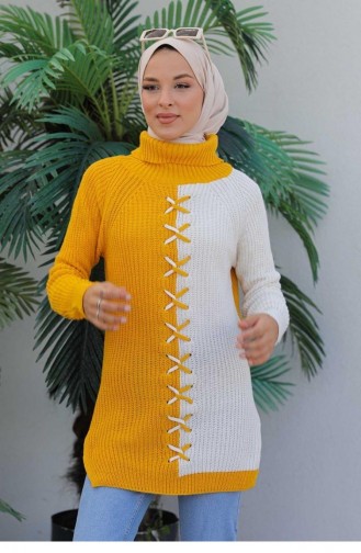 0023Mp Schildkröten-Strickpullover Gelb 5960