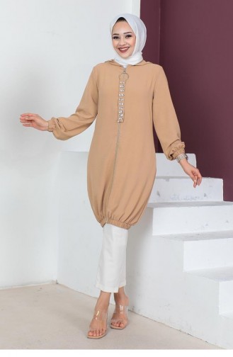 0052Mp Hijab-Tunika Mit Kapuze Braun 6090