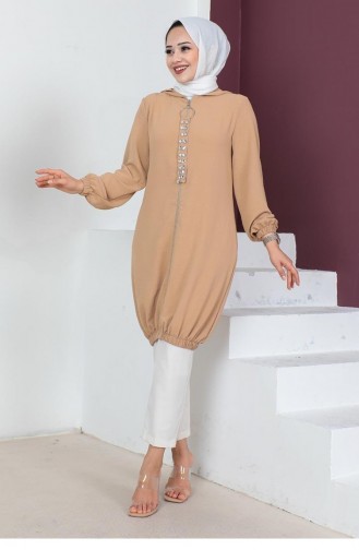 0052Mp Hijab-Tunika Mit Kapuze Braun 6090